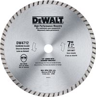 DeWALT DW4712 Circular Blade, 7 in Dia, 7/8 in Arbor, Diamond Cutting Edge