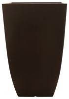 Southern Patio HDR-029892 Planter, 20-3/4 in H, 11.89 in W, 11.89 in D, Square, Resin, Coffee, Pack of 2