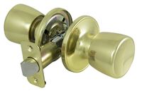 ProSource TS730BRA4V Passage Knob, Metal, Polished Brass, 2-3/8 to 2-3/4 in Backset, 1-3/8 to 1-3/4 in Thick Door
