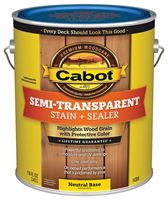 Cabot 140.0016306.007 Deck and Siding Stain, Flat, Neutral Base, Liquid, 1 gal, Pack of 4