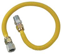 BrassCraft CSSC12R-48P Gas Connector, 5/8 x 5/8 in, Stainless Steel, 48 in L