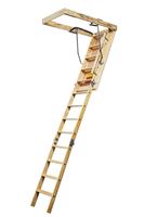 MARWIN A-100 Attic Ladder, 8 ft 9 in H Ceiling, 25-1/2 x 54 in Ceiling Opening, 250 lb Duty Rating, Plywood