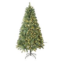 Santas Forest 25970 Pre-Lit Balsam Tree, 7 ft H, Fir Family, 120 W, LED Bulb, Clear Light 