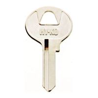 Hy-Ko 11010M3 Key Blank, Brass, Nickel, For: Master Cabinet, House Locks and Padlocks, Pack of 10 