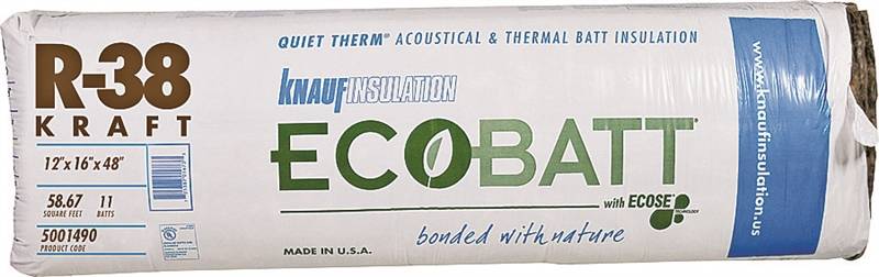 Knauf Insulation B18e Fiberglass Insulation 58 67 Sq Ft Coverage Area 48 In L 16 In W R 38 R Value Vorg B18e R38k