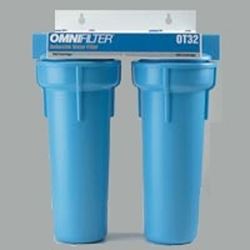 Omnifilter OT32-S-S06 Filtration System, 400 gal, 0.5 gpm, 2-Stage, Blue/White