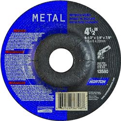 Norton 66252836796 Grinding Wheel, 4-1/2 in Dia, 1/4 in Thick, 7/8 in Arbor, 24 Grit, Extra Coarse