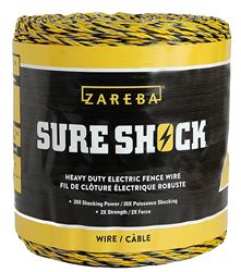 Zareba Sure Shock HDW1320YA-Z Heavy-Duty Polywire, 3-Conductor, Aluminum Conductor, 1320 ft L