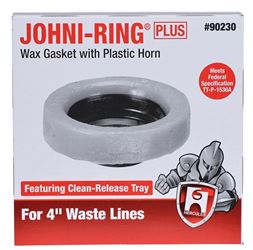 Hercules 90230 Wax Ring, Polyethylene, Brown, For: 4 in Waste Line Closet Toilet Bowls