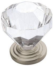 Amerock Traditional Classics Series 14303G10 Cabinet Knob, 1-3/8 in Projection, Acrylic/Zinc, Satin Nickel