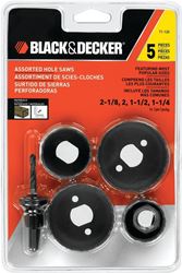 Black+Decker 71-120 Hole Saw Kit, 5-Piece, Steel