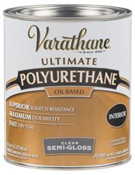 Varathane 6041H Polyurethane, Semi-Gloss, Liquid, Clear, 1 qt