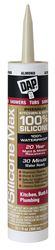 DAP SILICONE MAX 08793 Kitchen and Bath Sealant, Gloss Almond, 24 hr Curing, -35 to 140 deg F, 10.1 fl-oz Cartridge/Tube