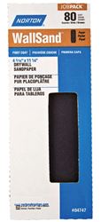 Norton 04747 Sandpaper, 11-1/4 in L, 4-3/16 in W, P80 Grit, Coarse, Silicone Carbide Abrasive