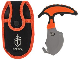 Gerber 31-002743N Skin and Gut Knife, Fixed, Polymer, Black/Orange