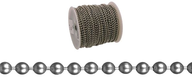 BARON 7263 Ball Chain, #36, 164 ft L, Chrome-Plated