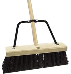 Quickie 00649HDSUTRI Push Broom, 16 in Sweep Face, Polypropylene Bristle, Wood Handle