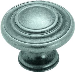 Amerock BP1586WN Cabinet Knob, 1 in Projection, Zinc, Weathered Nickel