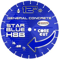 Diamond Products Star Blue 92398 High-Speed Blade, 12 in Dia, Universal Arbor, High-Speed Diamond Cutting Edge