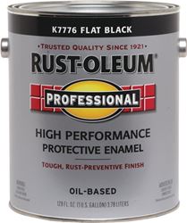 RUST-OLEUM PROFESSIONAL K7776402 Protective Enamel, Flat, Black, 1 gal Can, Pack of 2