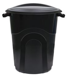 United Solutions TI0040 Trash Can, 20 gal Capacity, Plastic, Black, Snap-On Lid Closure, Pack of 6