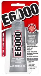 E6000 237032 Craft Adhesive, Clear, 2 oz, Tube, Pack of 6