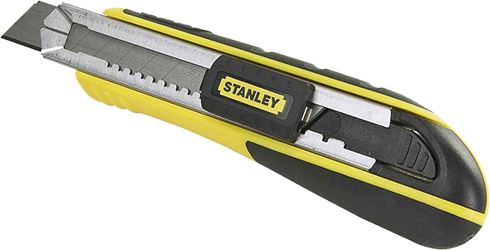 STANLEY 10-481 Utility Knife, 18 mm W Blade, Steel Blade, Black/Yellow Handle