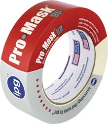 IPG 5102-1.5 Masking Tape, 60 yd L, 1-1/2 in W, Smooth Crepe Paper Backing, Beige
