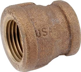 Anderson Metals 738119-0602 Reducing Pipe Coupling, 3/8 x 1/8 in, FIPT, Brass, 200 psi Pressure