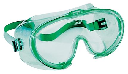 Jackson Safety 16666 Safety Goggles, Anti-Fog Lens, Polycarbonate Lens, PVC Frame, Green Frame