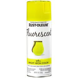 Rust-Oleum 342571 Specialty Paint, Flat/Matte, Fluorescent Yellow, 11 oz, Aerosol Can