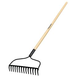 Landscapers Select 34584 R14AL Bow Rake, 13.5 in W Head, 14 -Tine, Steel Tine, 48 in L Handle, Pack of 6