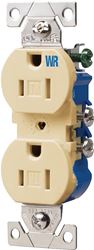 Eaton Wiring Devices TWR270V Duplex Receptacle, 2 -Pole, 15 A, 125 V, Push-in, Side Wiring, NEMA: 5-15R, Ivory