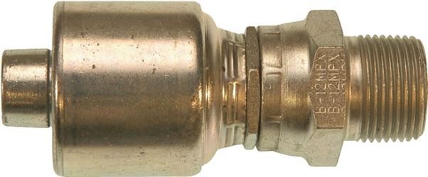 Gates MegaCrimp G25105-0404 Hose Coupling, 1/4-18, Crimp x NPTF, Straight Angle, Steel, Zinc