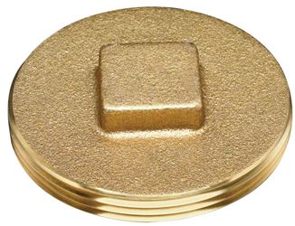 Oatey 42370 Cleanout Pipe Plug, 2 in, Raised Head, Brass