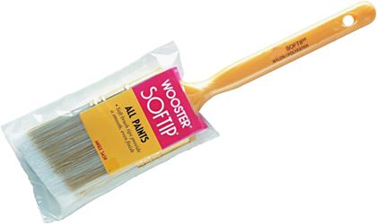 Wooster Q3208-2-1/2 Paint Brush, 2-1/2 in W, 2-7/16 in L Bristle, Nylon/Polyester Bristle, Beaver Tail Handle