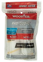 Wooster RR302-4.5 Roller Cover, 3/8 in Thick Nap, 4-1/2 in L, Fabric Cover, White