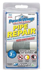 Pow-R Wrap FPW3132CS Pipe Wrap Repair Kit, 132 in L, 3 in W, Epoxy/Fiberglass, Gray