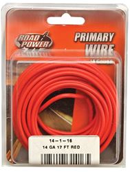 Road Power 55669133/14-1-16 Electrical Wire, 14 AWG Wire, 25/60 V, Copper Conductor, Red Sheath, 17 ft L