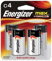 Energizer E93BP-4 Battery, 1.5 V Battery, 8 Ah, C Battery, Alkaline, Manganese Dioxide, Zinc, Rechargeable