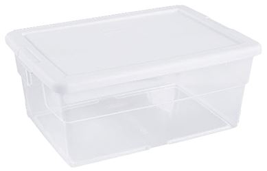 Sterilite 16448012 Storage Box, 16 qt Capacity, Plastic, White, Pack of 12