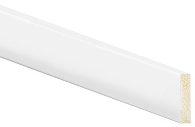 Inteplast Group 50250800032 Modern Baseboard Moulding, 8 ft L, 2-1/2 in W, 1/2 in Thick, Polystyrene, Crystal White, Pack of 12