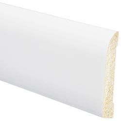 Inteplast Group 713 67130800032 Ranch Base Moulding, 8 ft L, 3-3/16 in W, 7/16 in Thick, Polystyrene, Crystal White, Pack of 12
