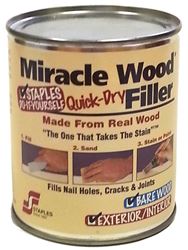 Staples Miracle Wood 902 Wood Filler, Putty, Strong Solvent, Natural, 0.5 lb