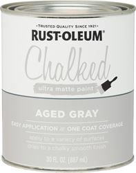 Rust-Oleum 285143 Chalk Paint, Ultra Matte, Aged Gray, 30 oz, Pack of 2