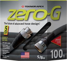 Apex Zero-G 4001-100 Garden Hose, 5/8 in, 100 ft L, Coupling, Fiber, Gray