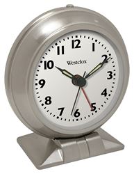 Westclox 90010 Alarm Clock, AA Battery, Steel Case