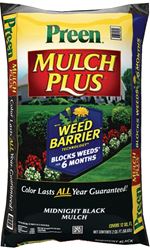 Preen 95456138 Mulch Plus Weed Barrier Bag, Granular, Midnight Black Bag