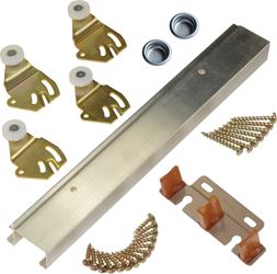 Johnson Hardware 2200722D By-Pass Door Hardware Set, 71 in L Track, For: 50 lb Sliding Doors