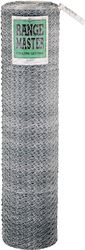 Rangemaster 6328 Poultry Netting, 50 ft L, 60 in W, 20 ga Gauge, Hexagonal Mesh, 2 in Mesh, Steel, Galvanized